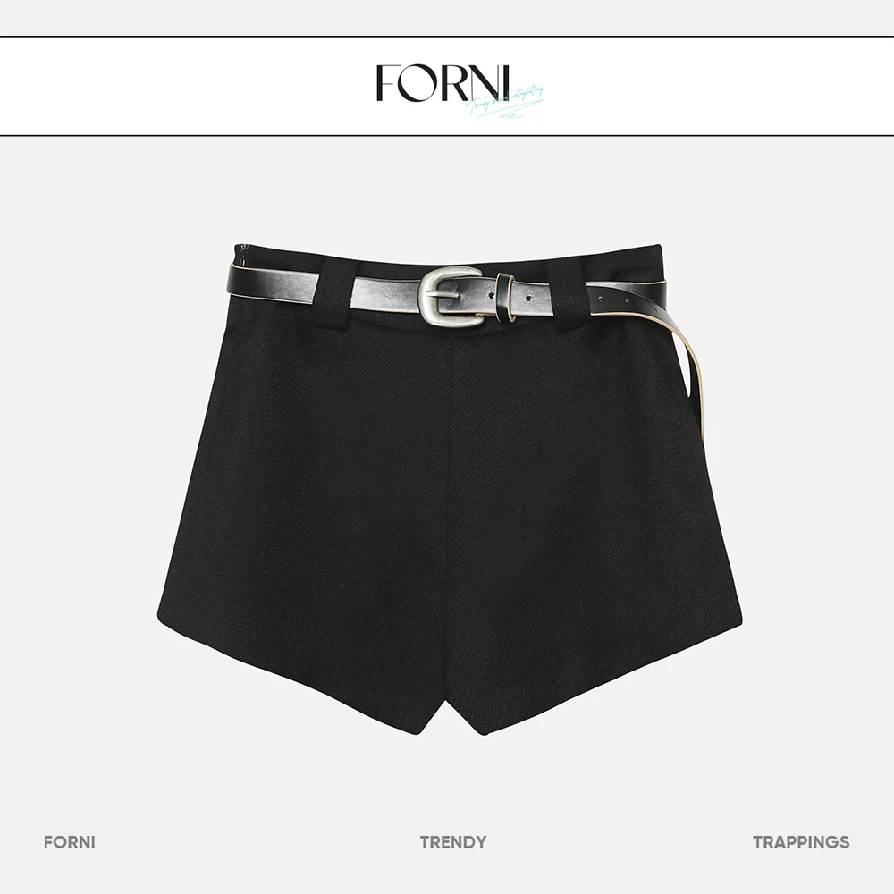 FORNI 时刻收集快乐 腰带西装短裤轻奢时尚百搭女士简约经典
