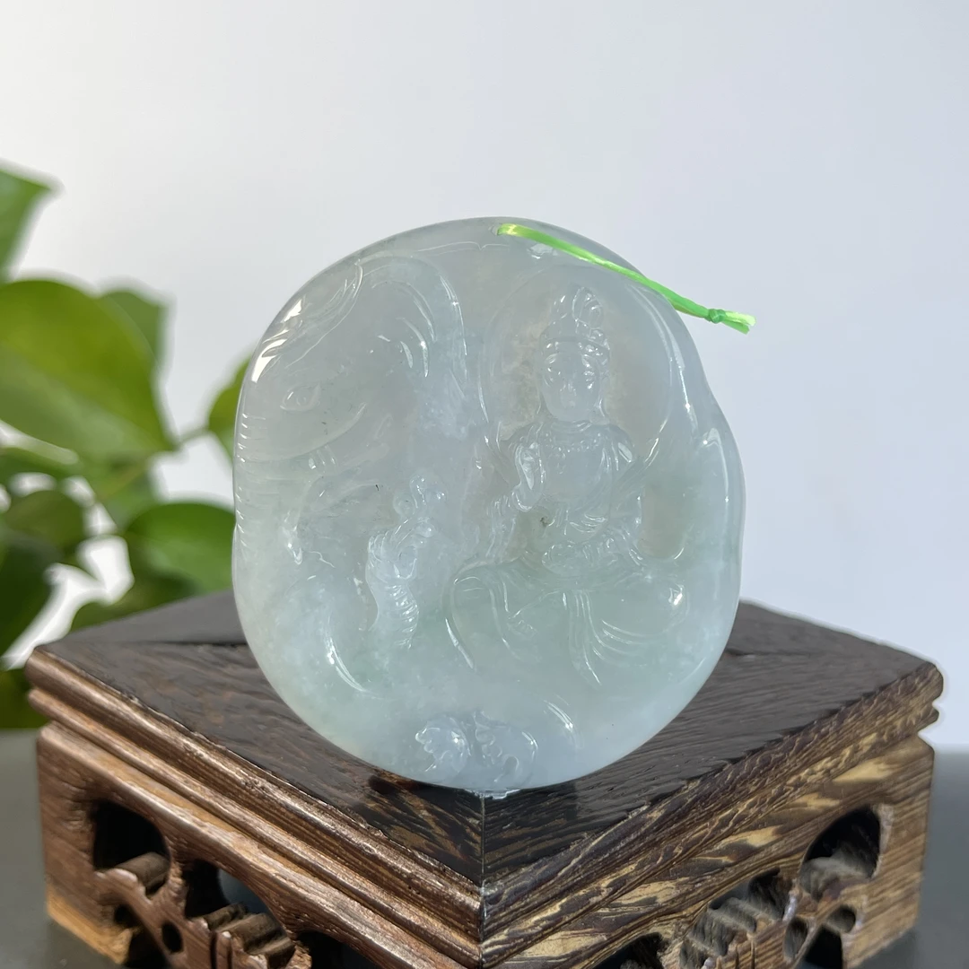 JYW24-61  天然缅甸A货翡翠  普贤