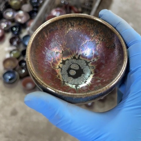 茶盏付*建阳建盏紫金油滴