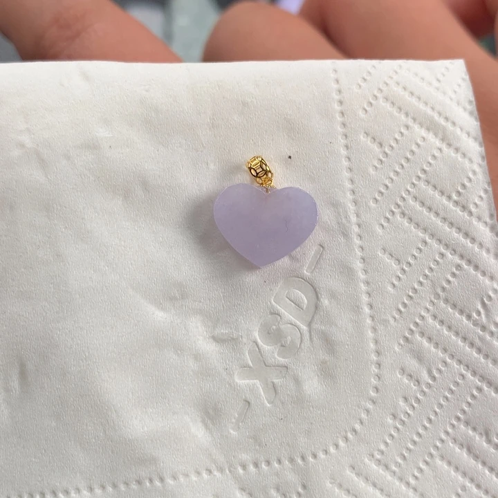 翡翠颈饰18K金镶嵌爱心