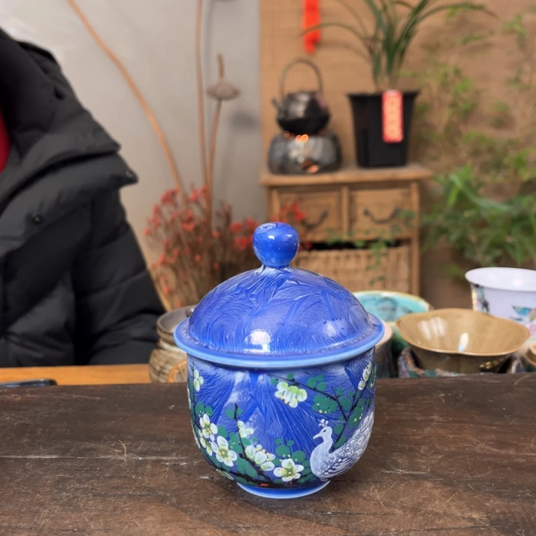 杯景德镇柴烧手绘杯