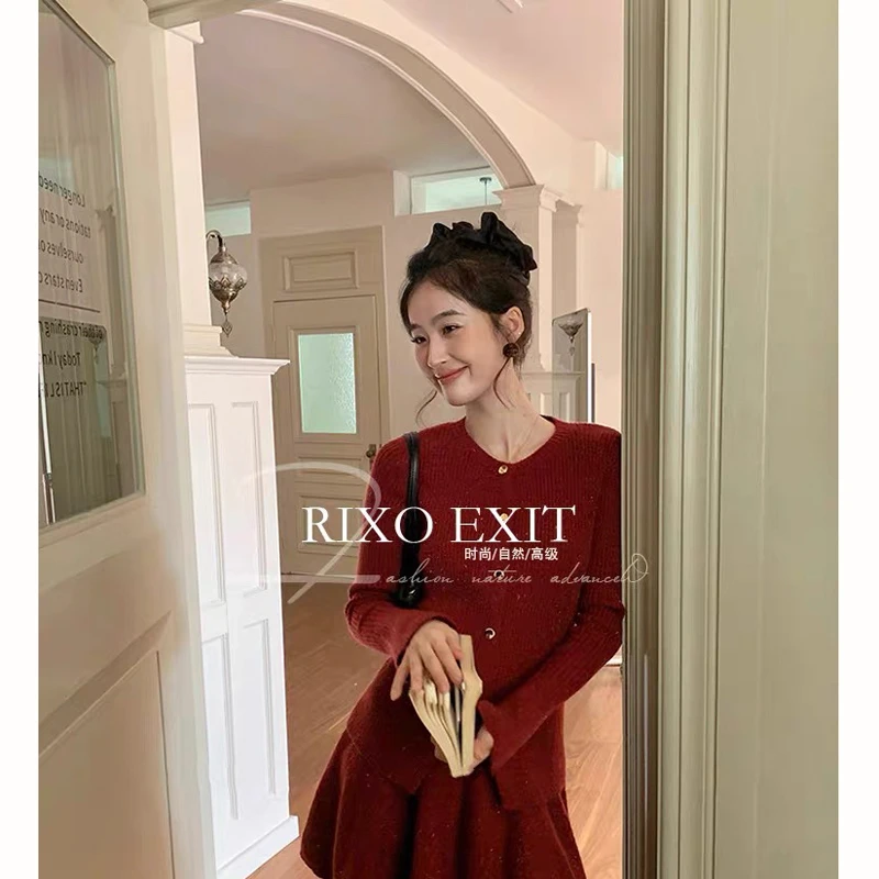 【红色】开衫外套3451超柔软新款高品质圆领上衣