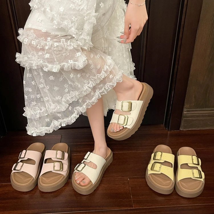 气质通勤凉鞋女2025春季新款平底百搭配裙子勃肯拖鞋高级时尚拖鞋