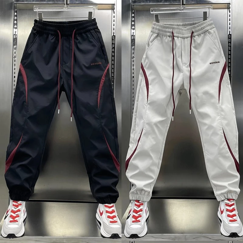 大码300斤夏季新款美式高街垂感束脚裤男士户外休闲裤时尚长裤子2