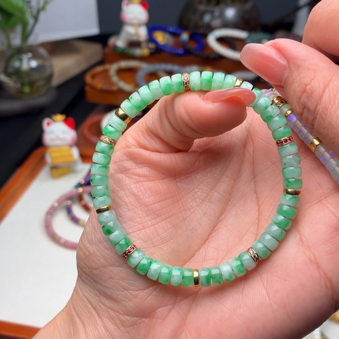 翡翠未镶嵌手链男女