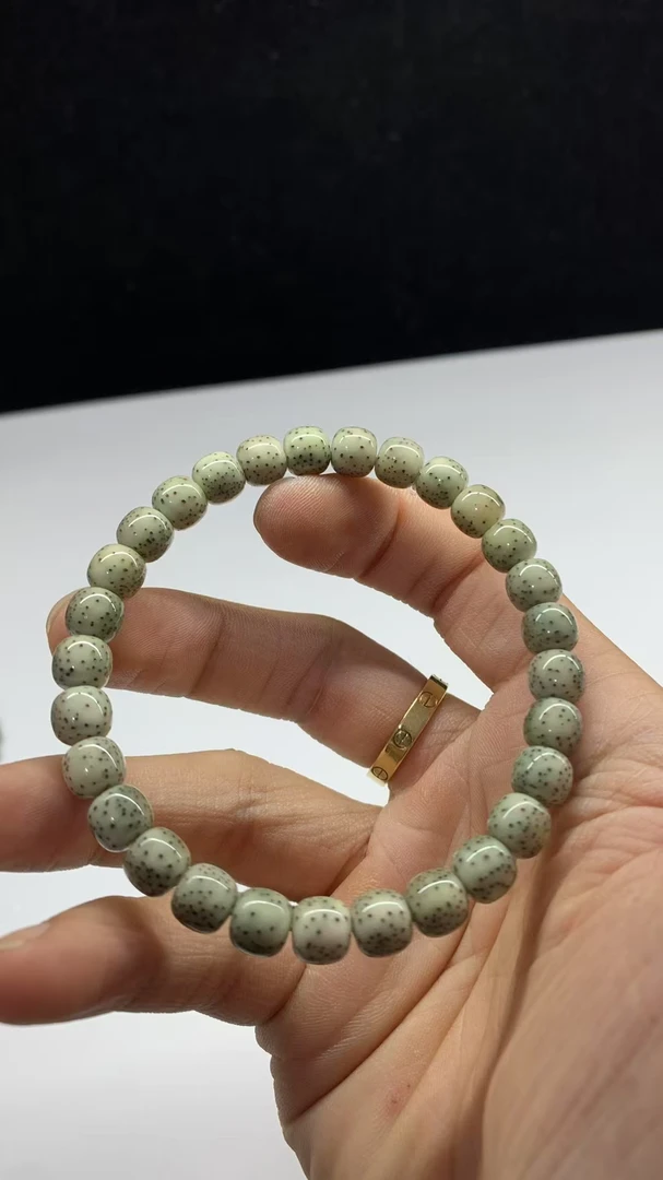 【会珠】7.8mm老型单圈月通体留白稀散星石玉料星月菩提