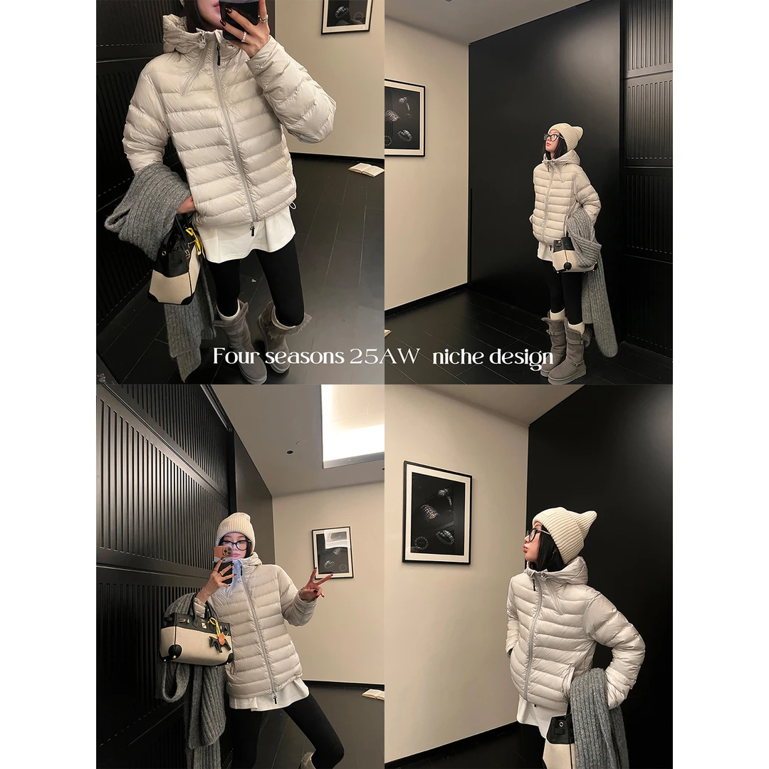 区区欧阳"本期B入!排骨泡芙"五层锁绒90白鸭绒连帽排骨外套