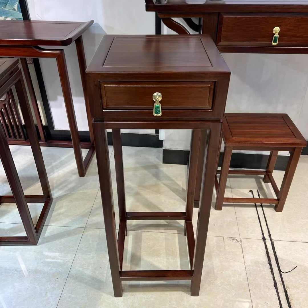 乌金木花架室内家用实木多层落地花台装饰盆栽新中式花几