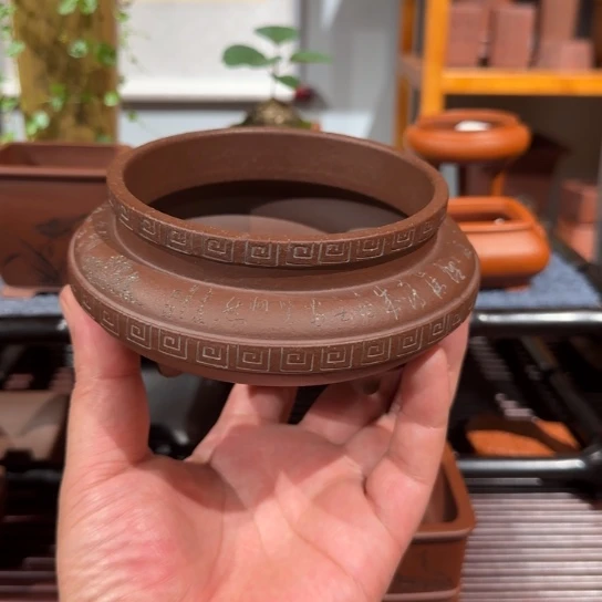紫砂花盆原矿紫泥