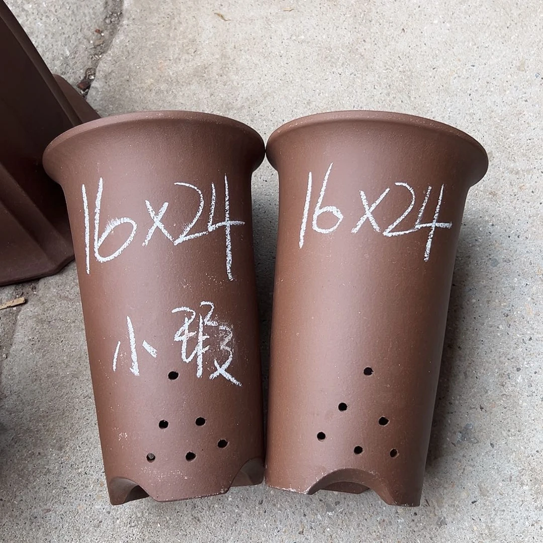 紫砂花盆宜兴紫砂花盆2只
