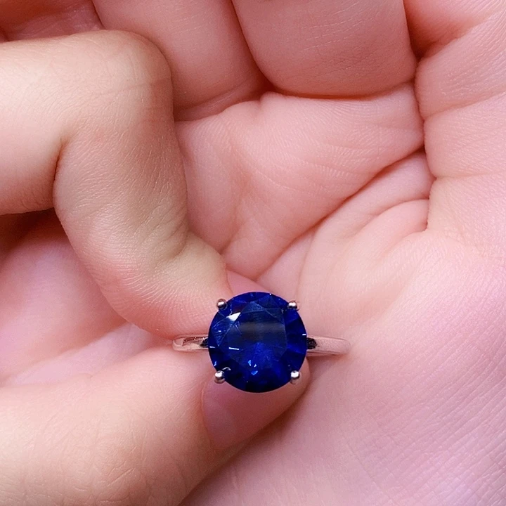 银S925镶嵌戒指蓝宝石