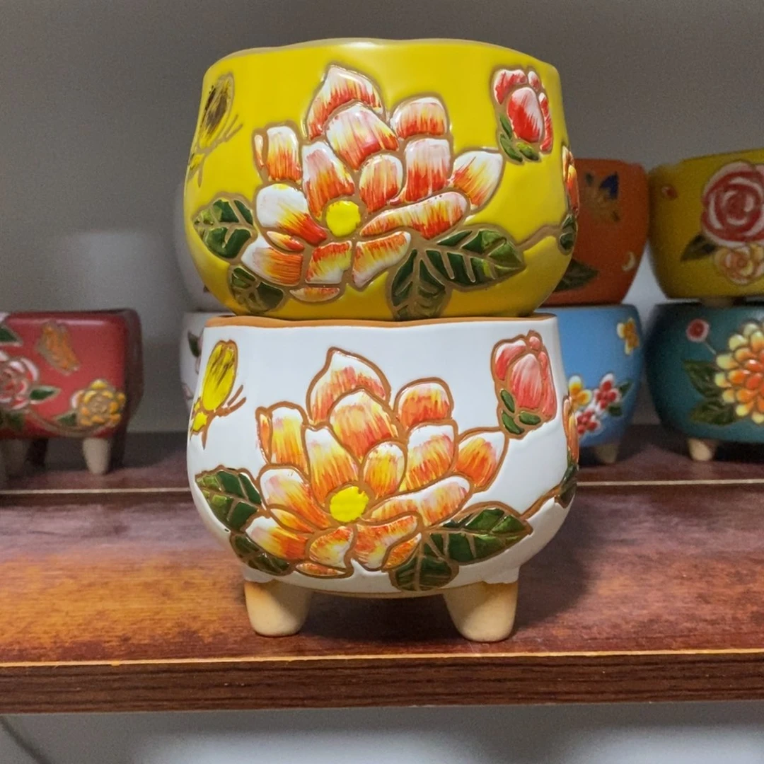 红陶韩式多肉植物花盆