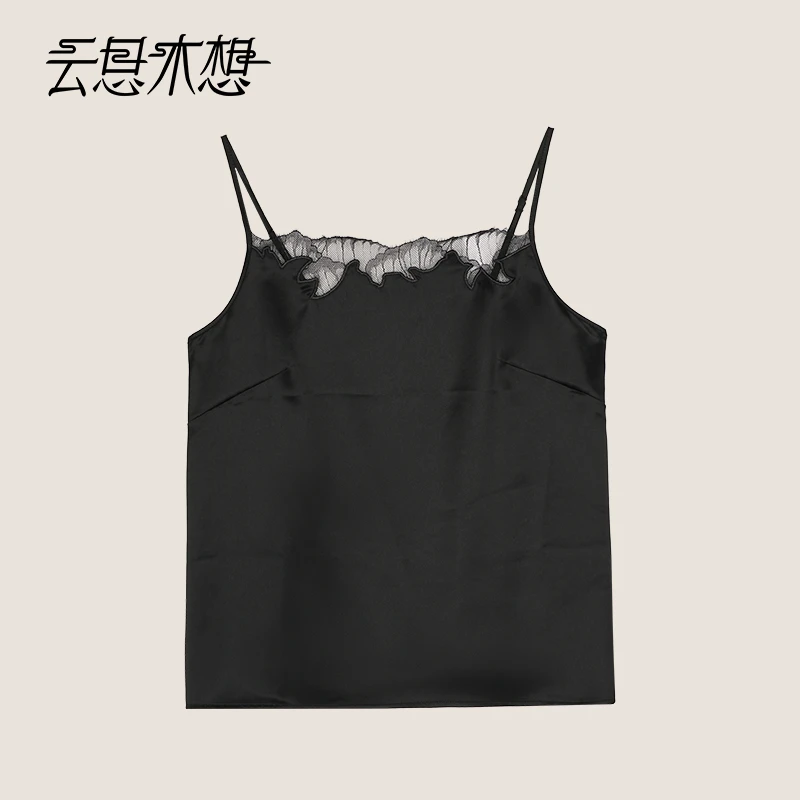Ysimo-X云思木想 千媚花娇 波浪蕾丝刺绣花纹醋酸蕾丝背心13280