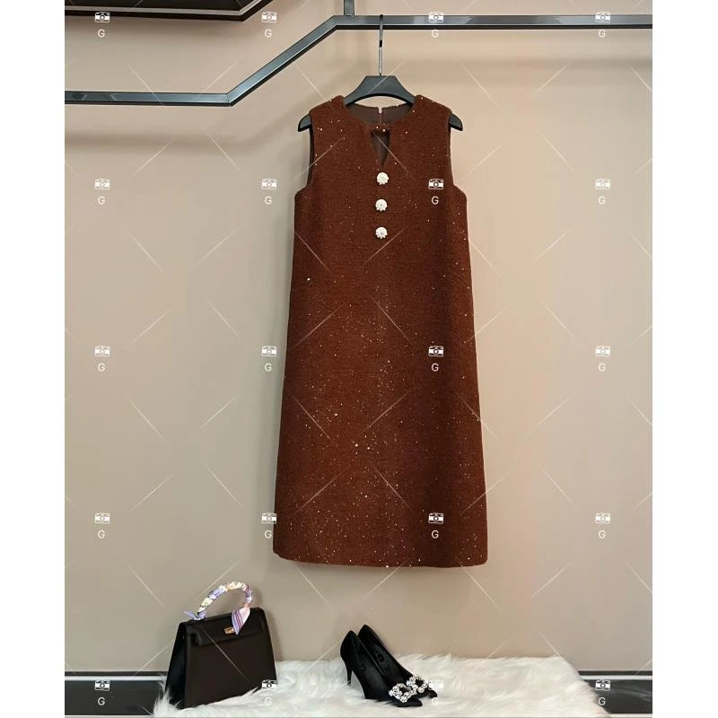 【玲】复古风显瘦默认款式连衣裙女装轻奢秋冬时尚 H-1602