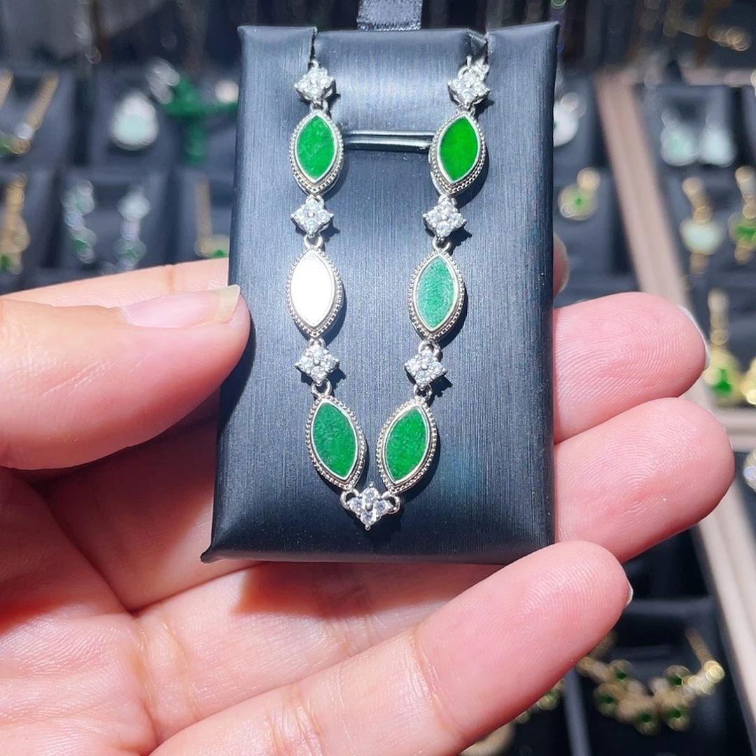 翡翠银S925镶嵌颈饰