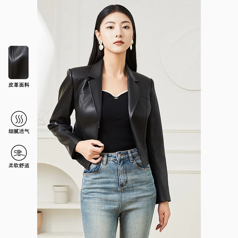 米娜精选  酷感十足复古皮外套 A707CW63901