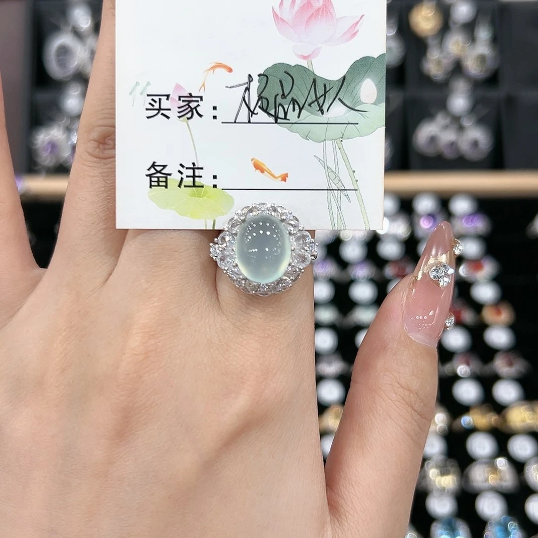 黄晶戒指银S925镶嵌戒指