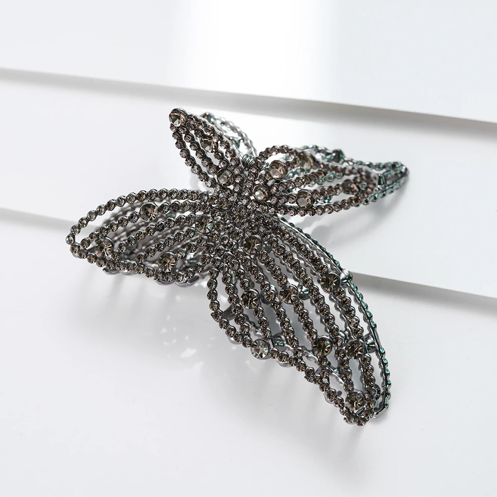 FJ2729大号精致黑钻蝴蝶抓夹