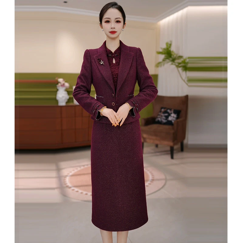 JG-25748新款2025年秋冬季时尚气质优雅显瘦两件套裙 M-4XL