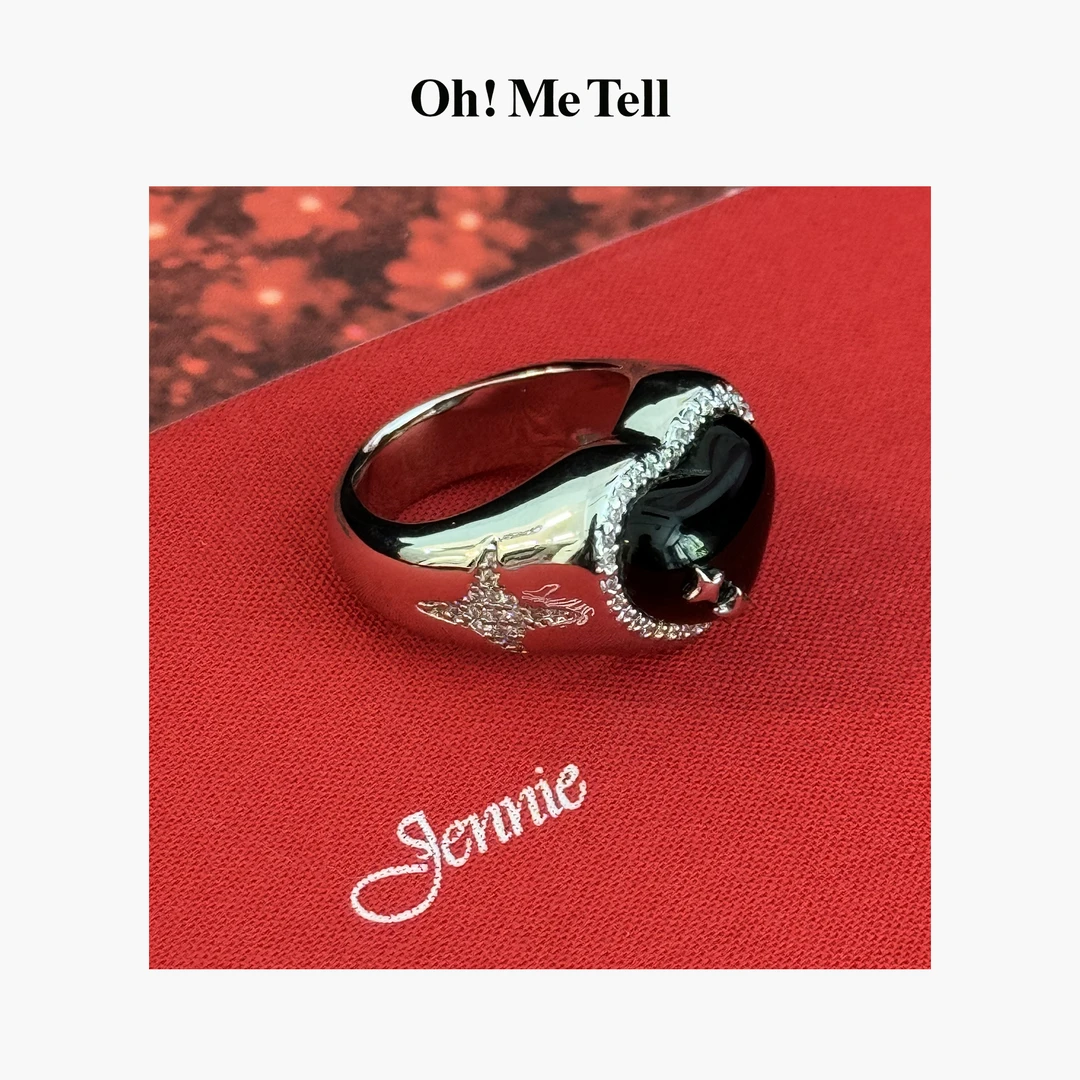 黄铜戒指 Oh！Me Tell【膨胀大爱心】黑色心型食指指环戒指