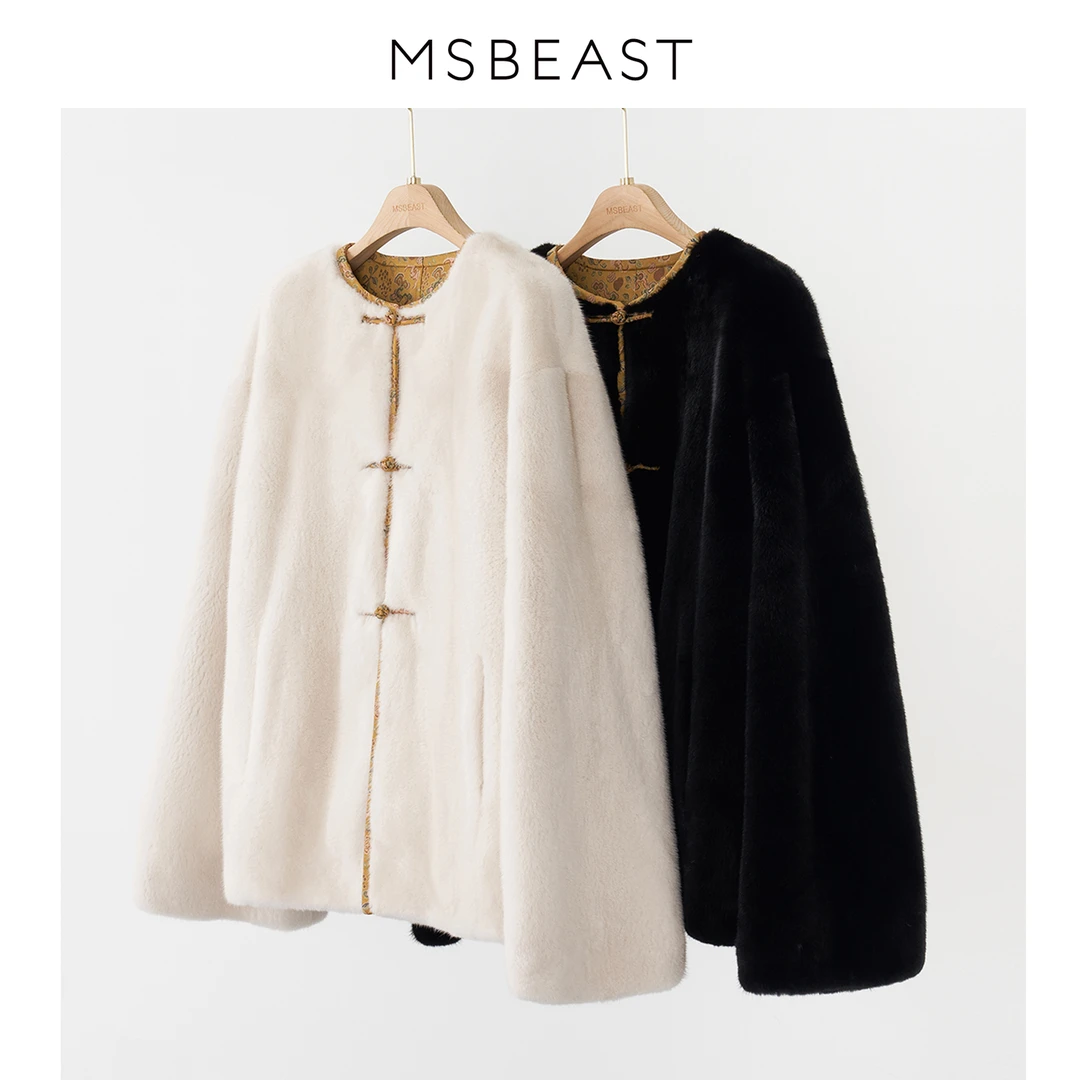MSBEAST粉丝内购会 双面穿袢扣水貂外套 D72202