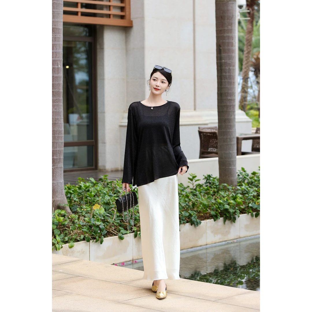 KiKi严选：21208B-HEMU家欧货南油夏季圆领长袖针织防晒衣上衣