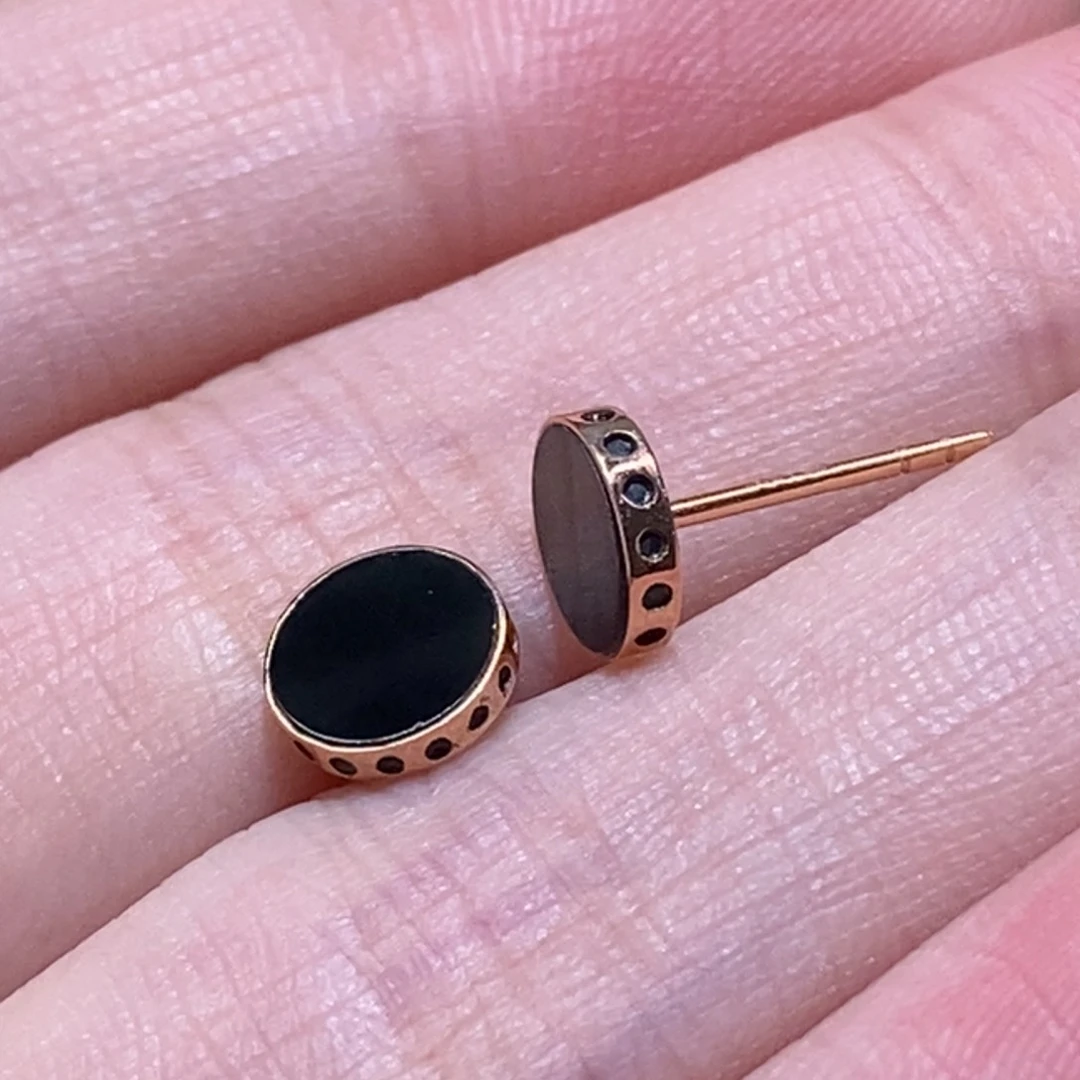 18K金镶嵌翡翠耳饰