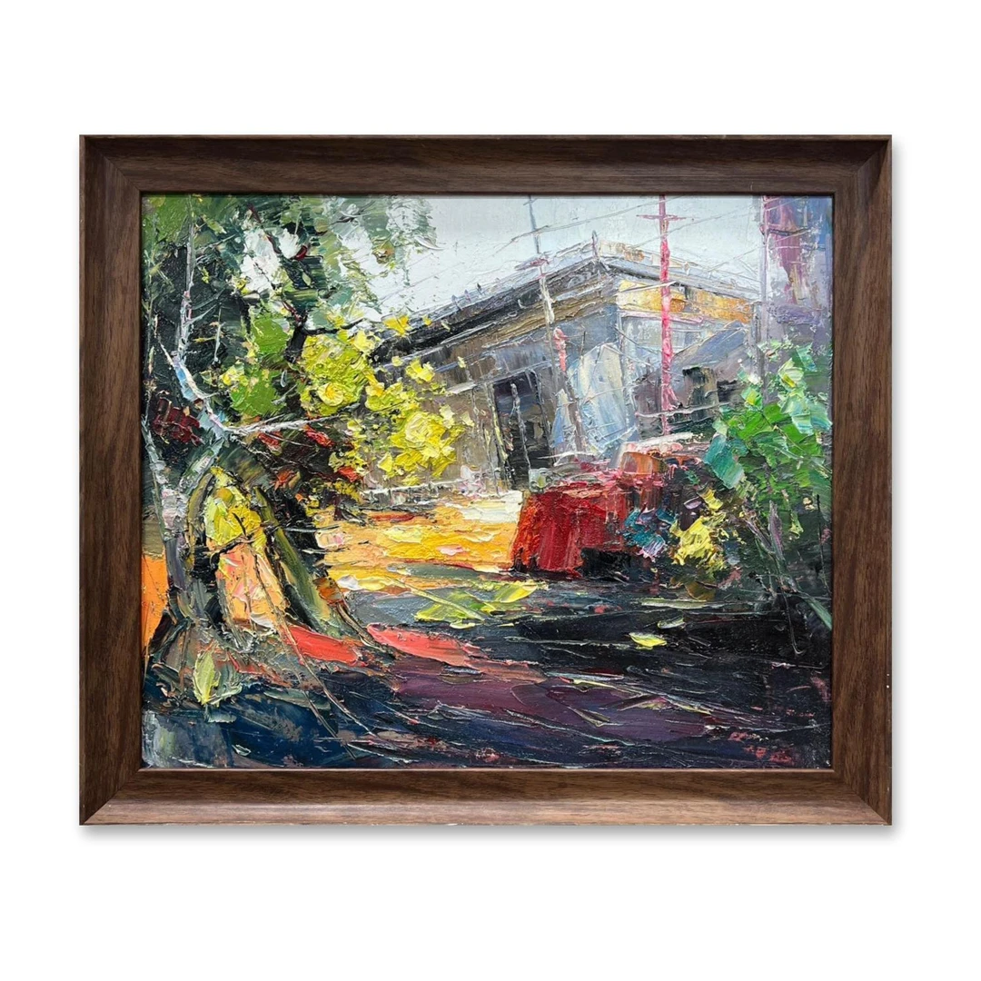 林间屋舍纯手绘油画50cm*60cm客厅卧室餐厅装饰画