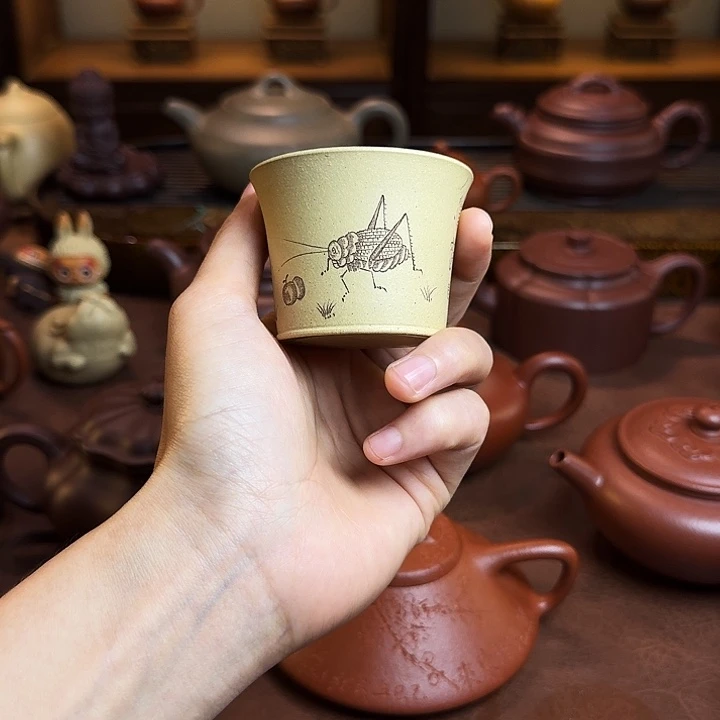 .***.紫砂茶壶主人杯,本绿