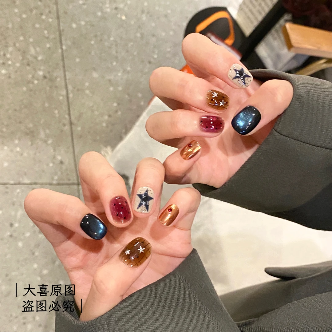 【复刻星球】大喜原创纯手工穿戴甲显白美甲纯欲气质显白款穿戴式