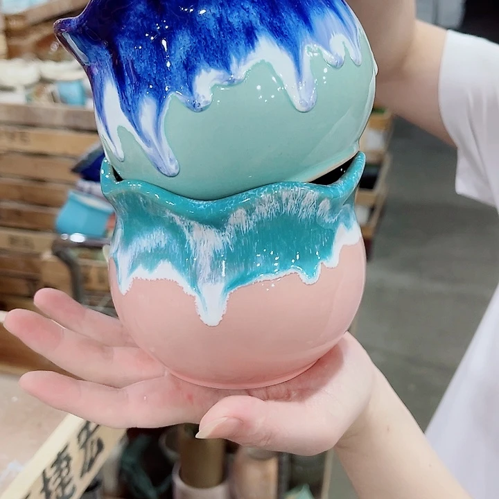 有孔，凑10元包邮陶瓷花盆发货！