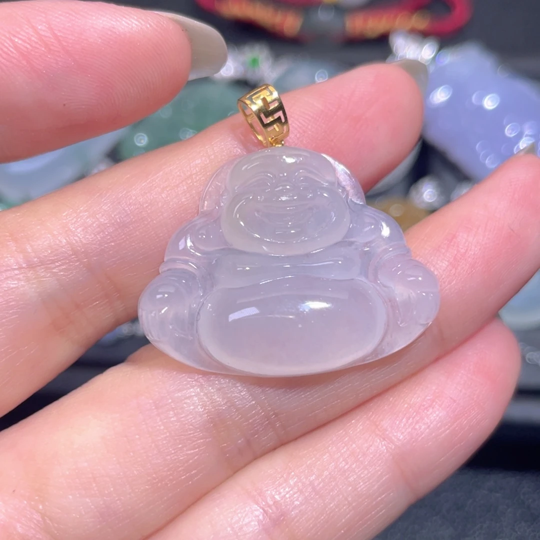 颈饰18K金镶嵌翡翠翡翠