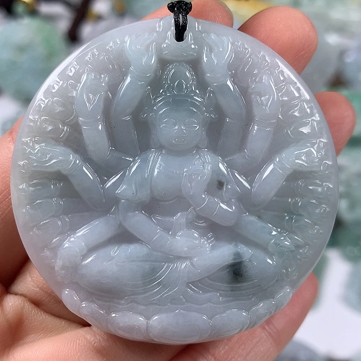 翡翠未镶嵌颈饰千手观音福利