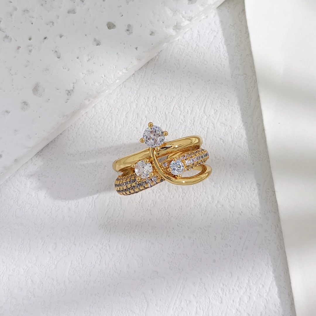 铜合金合成锆石戒指 WXDC-000752 【曜辉晨曦】 戒指时尚百搭欧美