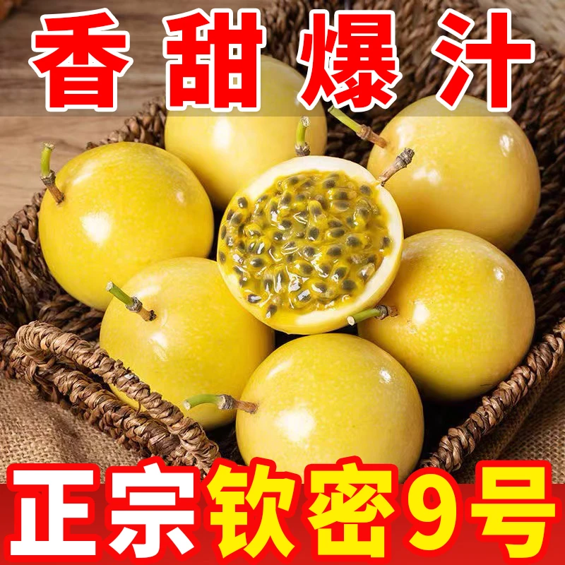 正宗钦蜜9号黄金百香果新鲜现摘当季爆甜水果1/5斤装包邮