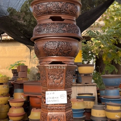 紫砂花盆特价包邮送盒