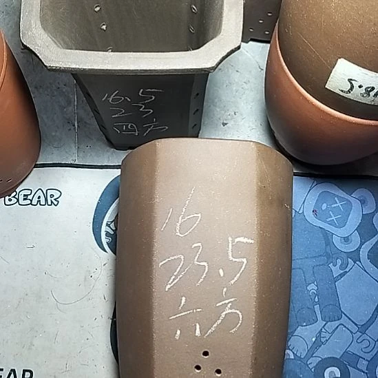 六方一个紫砂花盆