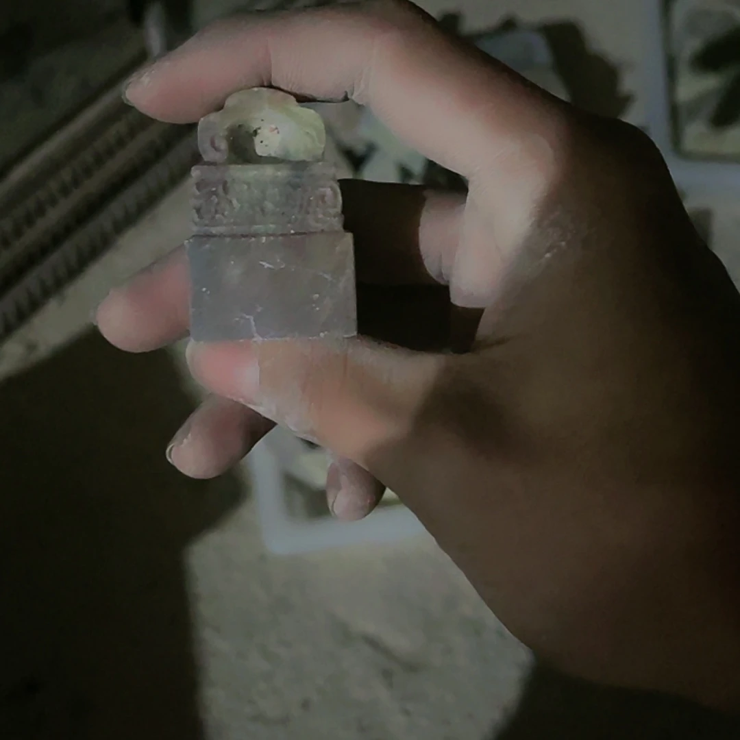 【闪购商品】青田石印石一***菜青田印石编号34