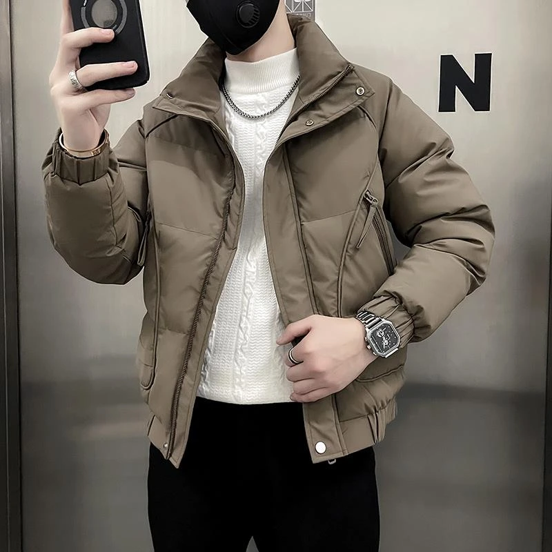 HKYC美式加厚棉衣男秋冬季外套潮牌修身棉衣服男士冬装短款棉袄