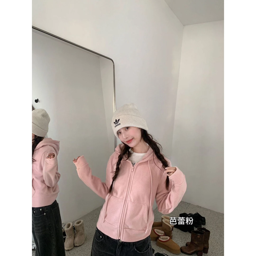 摇粒绒。连帽卫衣外套F9096