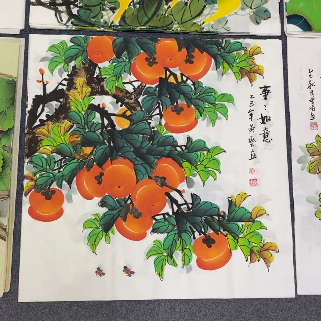 国画尺寸70×70斗方精品纯手绘画