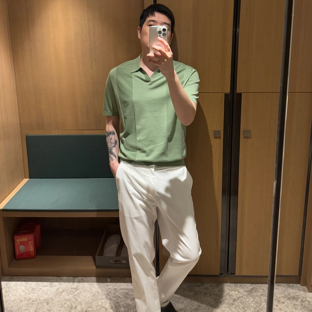 【诺可高定】早秋系列18针超薄丝光棉海鸥领针织衫 费萨3502