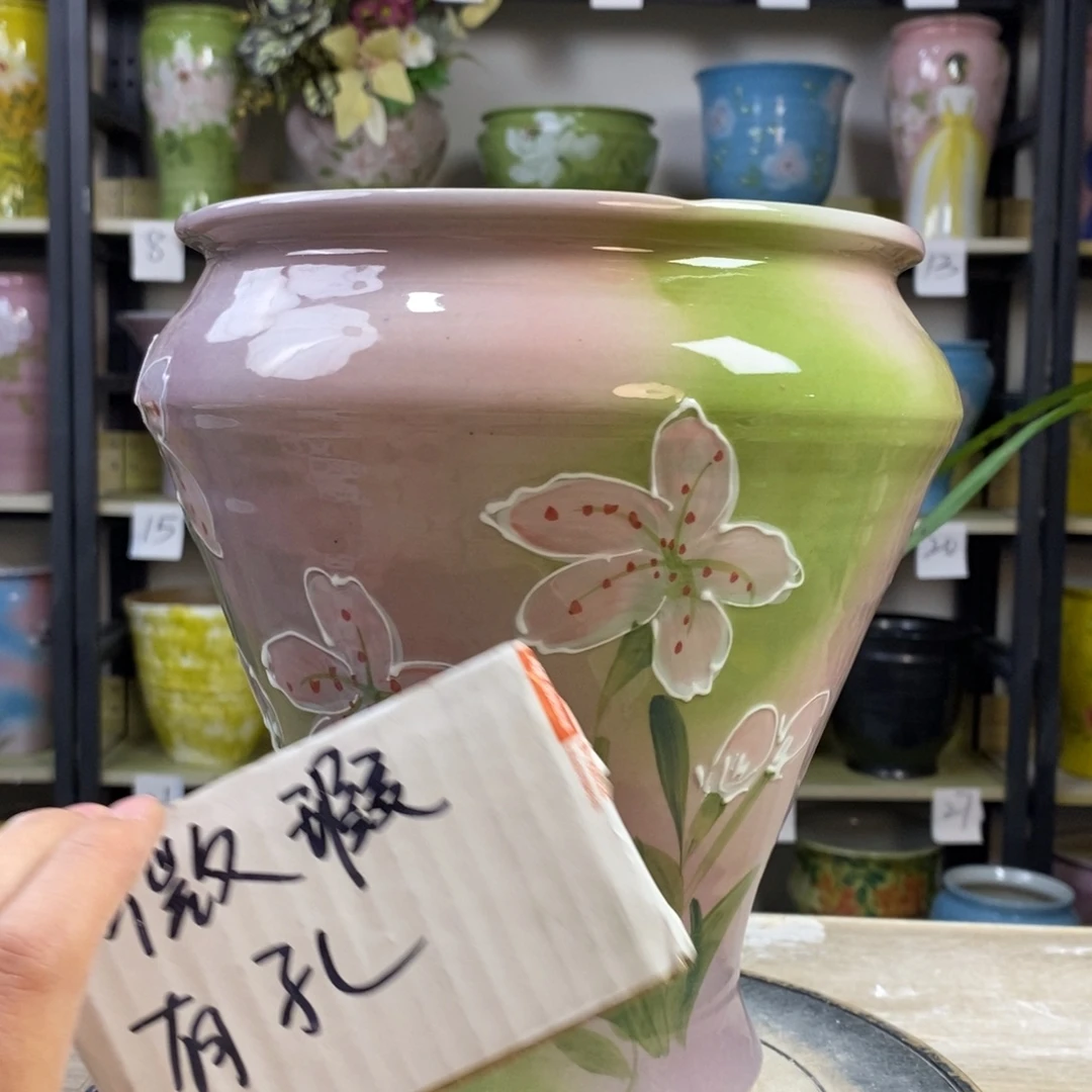 景德镇手工手绘陶瓷花盆