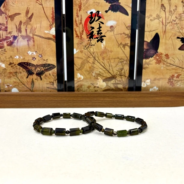 【二妹推荐】碧玺圆柱单圈手串 0985 B121803103 多样性发一