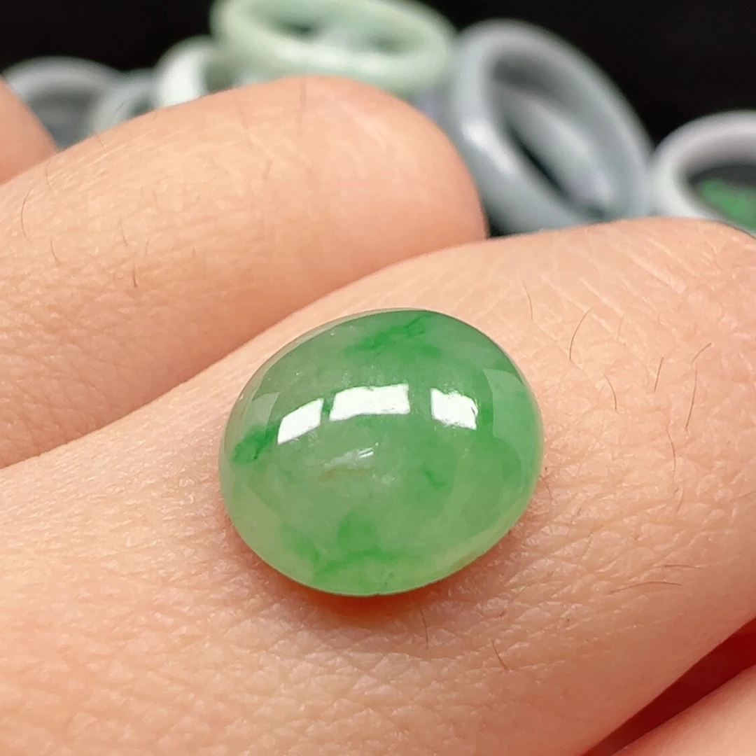 翡翠未镶嵌耳饰蛋面