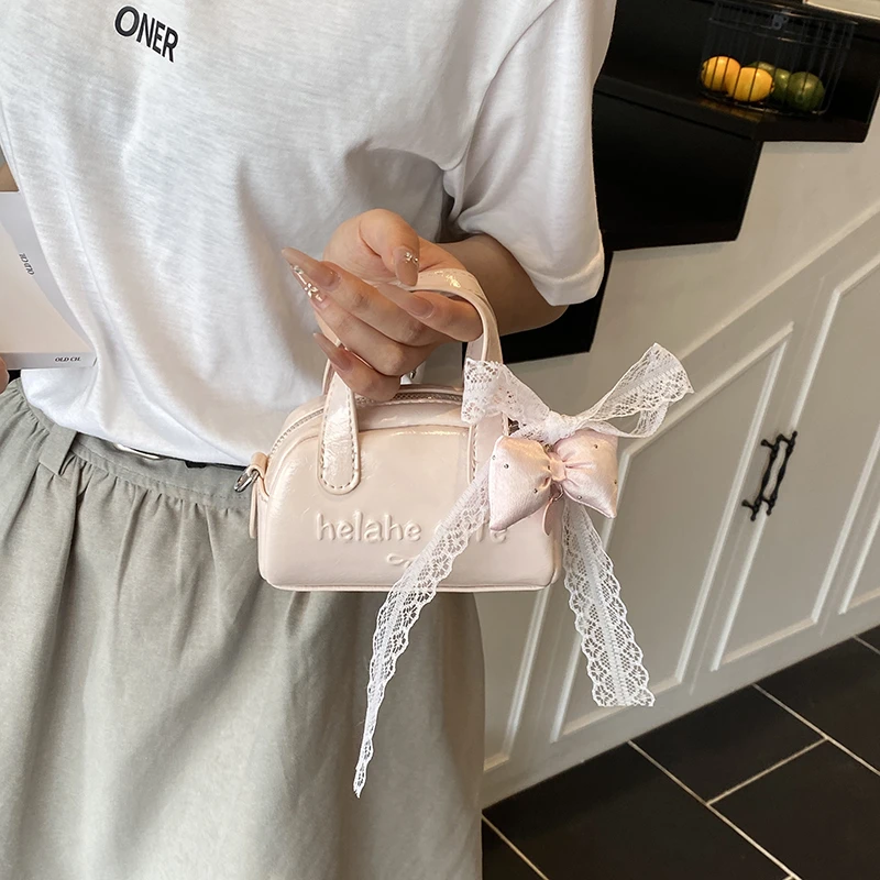 -ZSYGBB-韩版小众设计迷你手机包时尚蕾丝蝴蝶结单肩斜挎手提女包