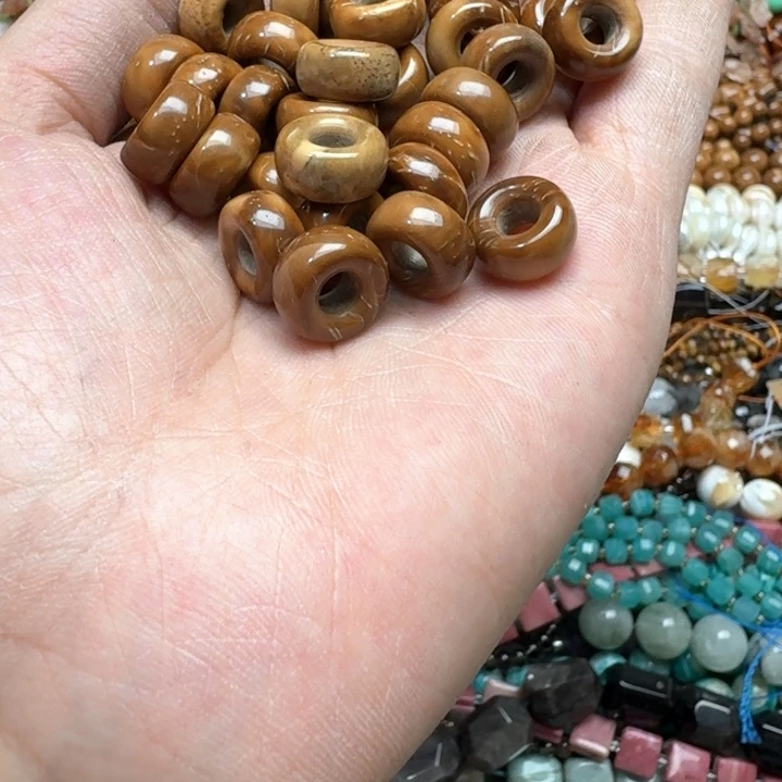 合金玛瑙/玉髓珠宝半成品一颗13mm库克算盘
