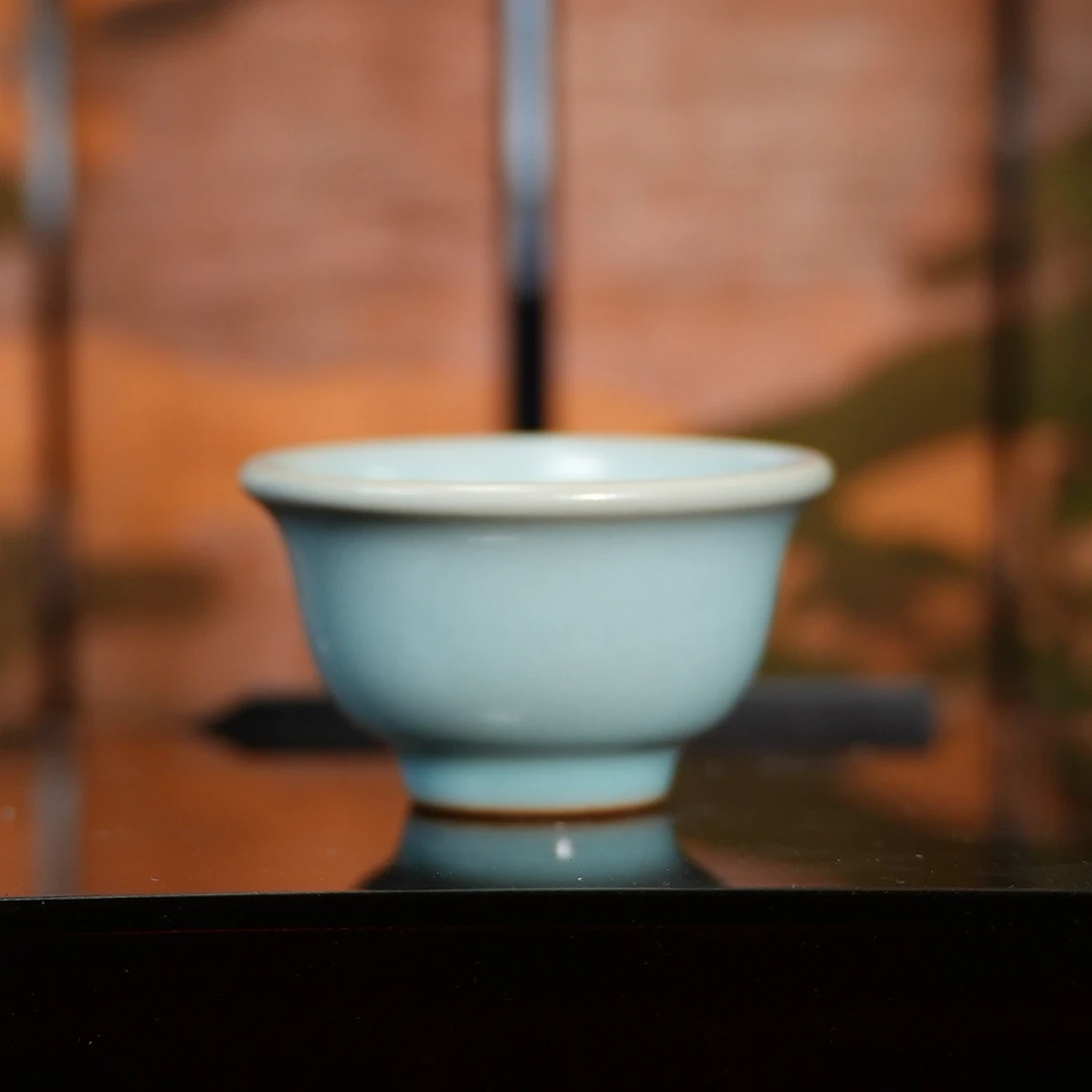 饮古观青丨柴窑小压手杯60cc景德镇陶瓷