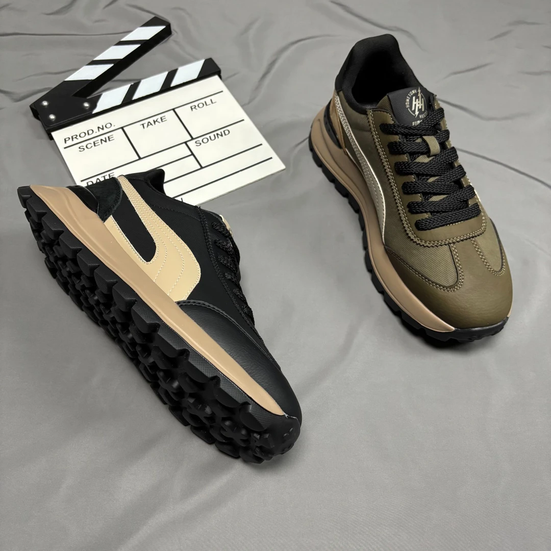 四季款皮面软底阿甘鞋低帮轻便时尚休闲百搭男鞋舒适厚底运动潮鞋