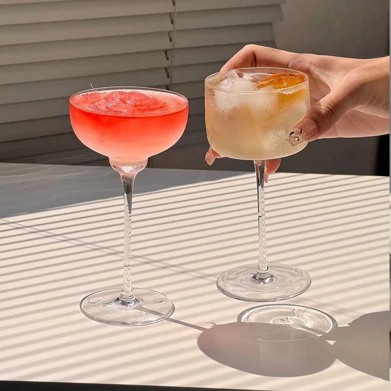 日式木村水晶高脚杯酒吧鸡尾酒杯玛格丽特杯ins果酒杯女士特调杯